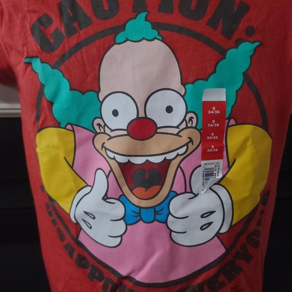 New Men's The Simpsons Krusty the Clown TShirt Small - Picture 2 of 3